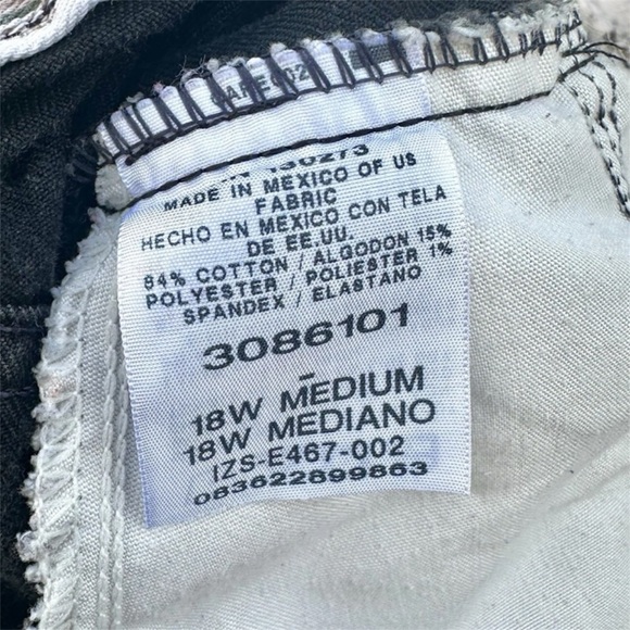 Lee Black Denim Plus Size Relaxed Fit High Rise Straight Leg Mom Jeans Size 36” - Picture 4 of 6